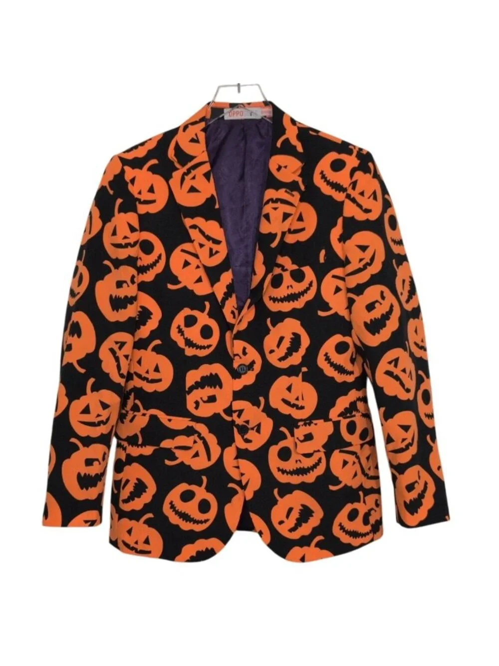 Opposuits Jack O Lantern Suit Jacket Mens Size 38 Halloween Pumpkin Blazer